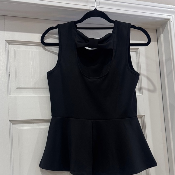 NWT Forever 21 early 2010s Elegant Black Sleeveless Peplum Top - Picture 4 of 7